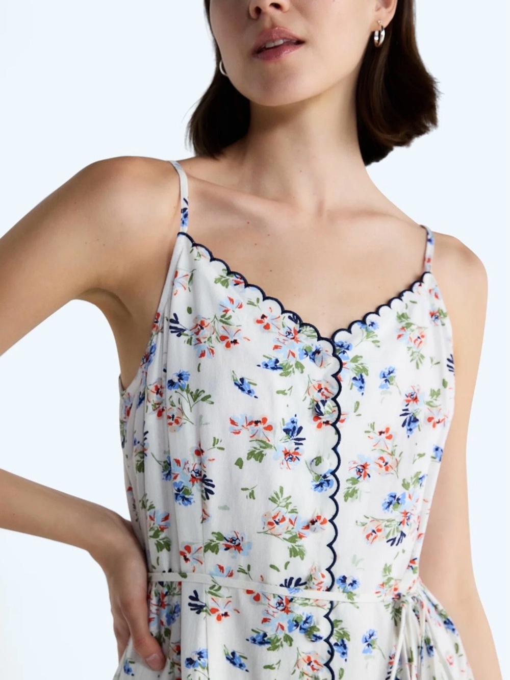 Free Assembly Floral Spaghetti-Strap Midi Dress in White - Picture 2 of 11